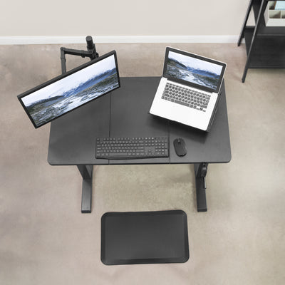 Anti-fatigue standing mat enhances comfort of work while standing.