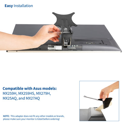 Installation is made easy with a user manual and all necessary hardware included to get your monitor mounted in no time.