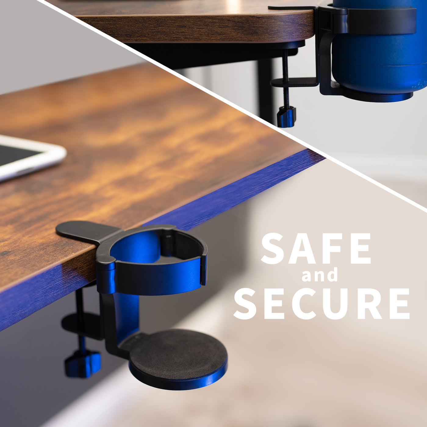 Minimize spills with safe and secure mounting while elevating drinks off whatever surface you choose.