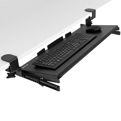 Black Clamp-on Tilting Keyboard Tray