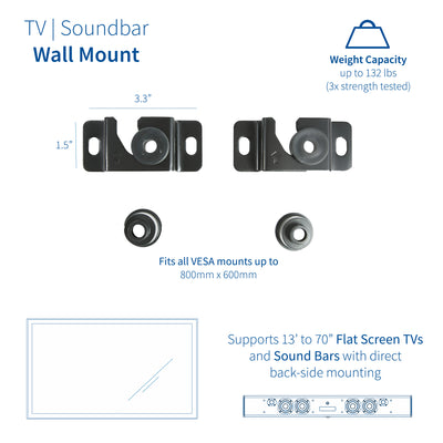Low profile TV wall mount with VESA design.