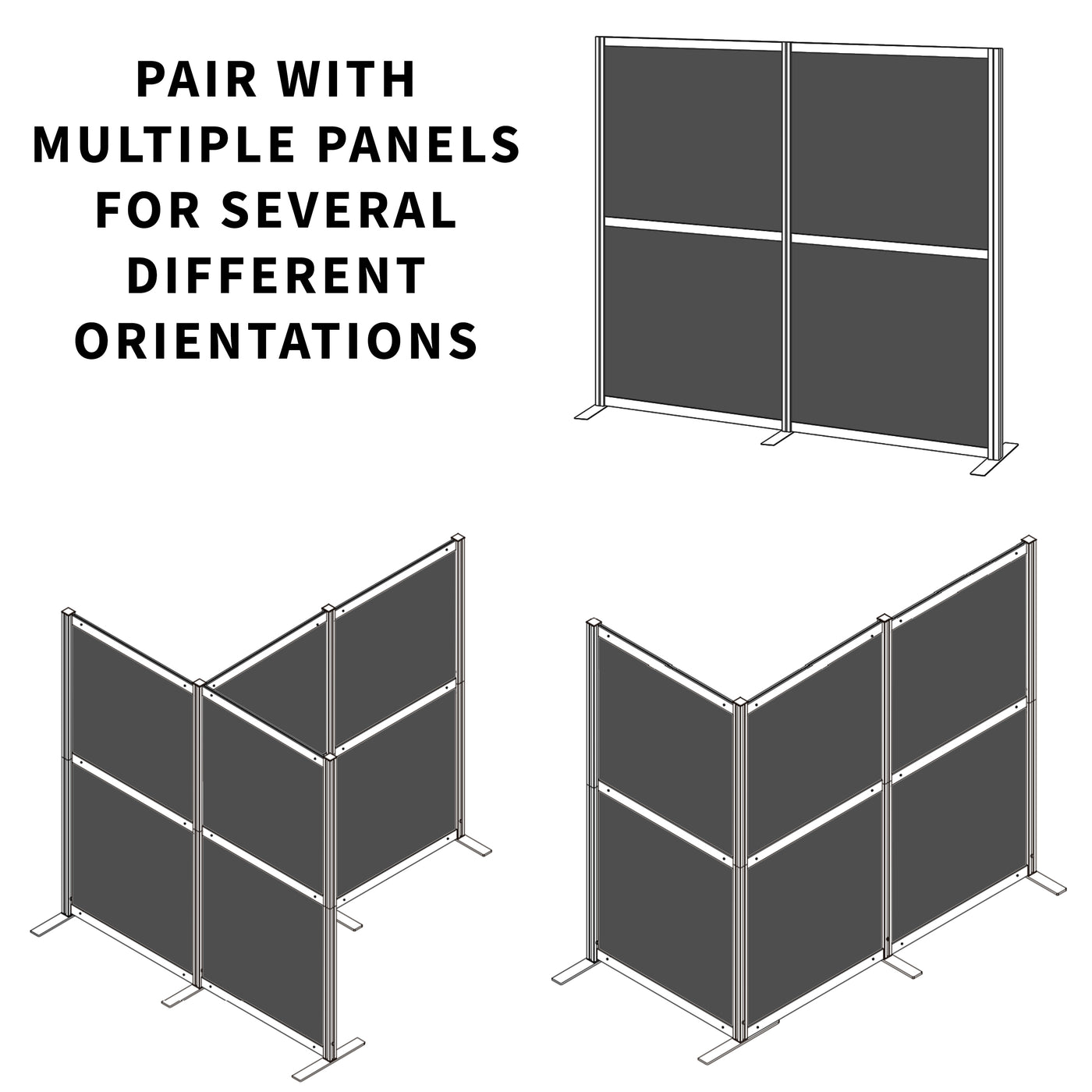Pair sets of panels together for a more customization setup.