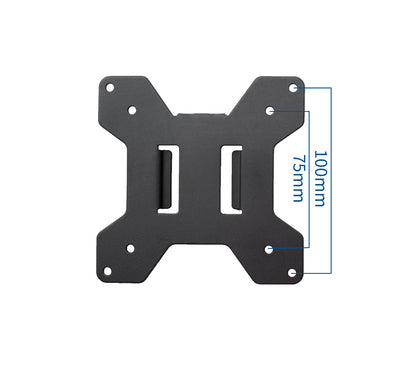 Steel VESA plate from VIVO with 100x100mm and 27x75mm mounting holes.