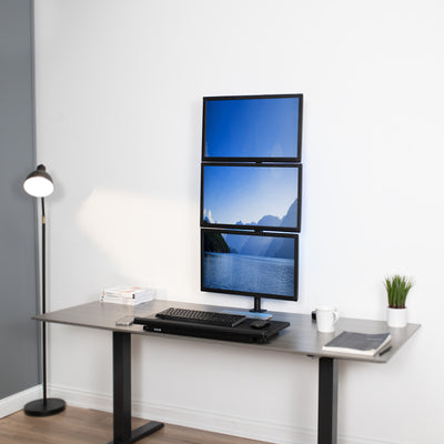 Triple Vertical Monitor Desk Mount