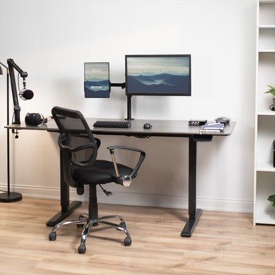 Sturdy single monitor and tablet desk mount.